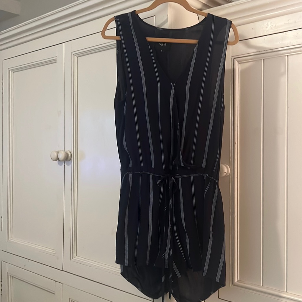 Navy Stripe Rails Romper